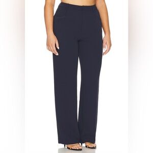 NWT GOOD AMERICAN luxe suiting column trouser in new navy002 size 12